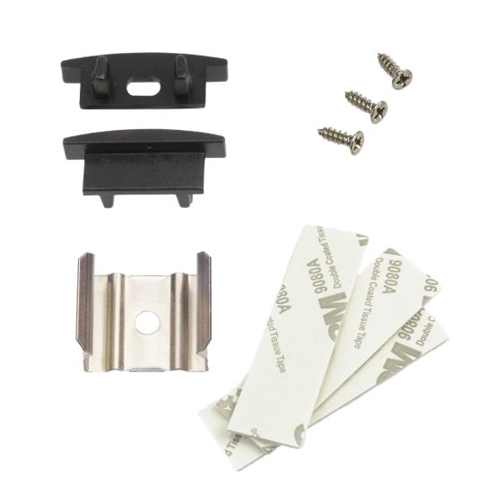 Aluminium ledstrip profiel zwart inbouw 4M Slim Line - 7 mm hoog - Compleet met afdekkap