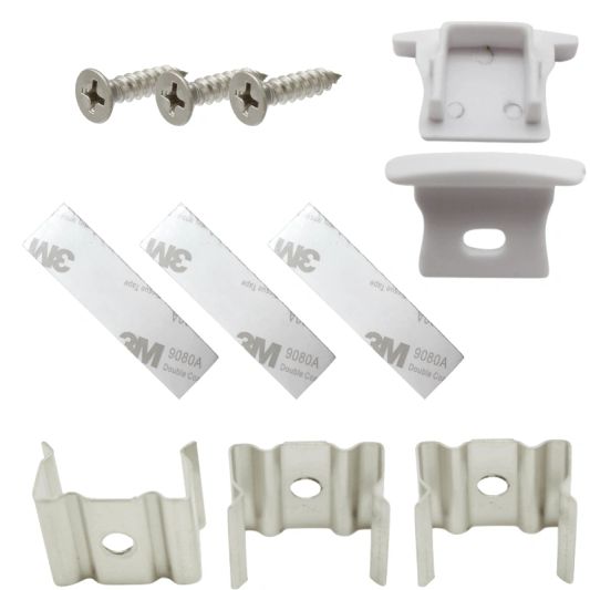 Eindkapjes en beugeltjes voor profiel inbouw hoog