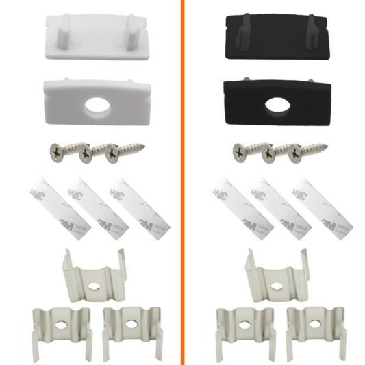 Eindkapjes en beugeltjes voor profiel opbouw laag