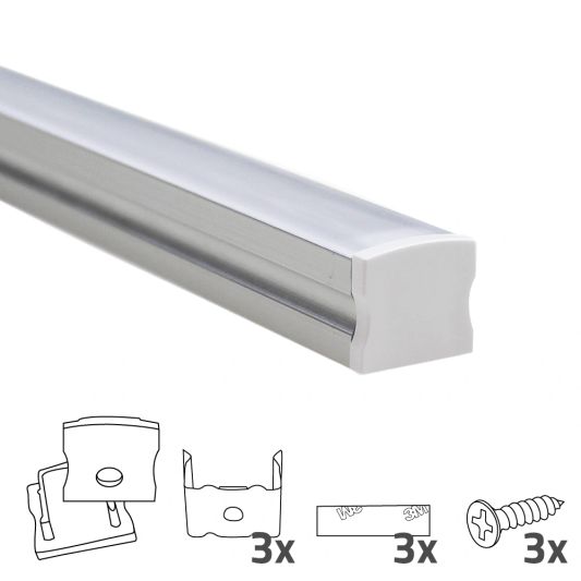 Led profiel 1 meter opbouw hoog 15 mm slim line