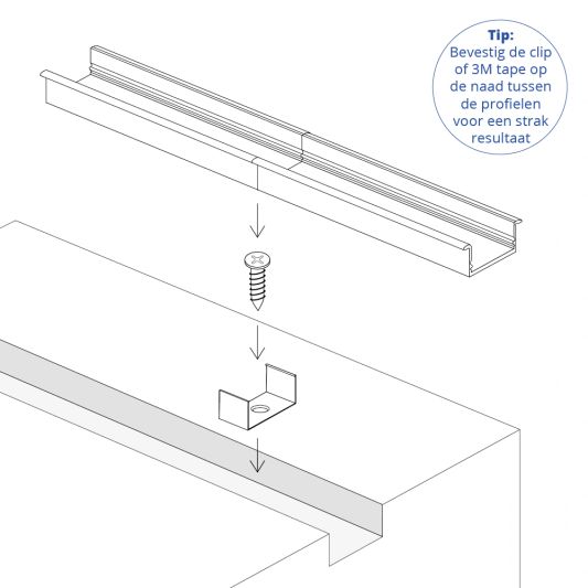 Led profiel 2 meter inbouw laag 8 mm slim line