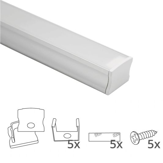 Led profiel 2 meter opbouw breed hoog 20 mm