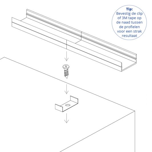 Led profiel 2 meter opbouw breed laag 10 mm