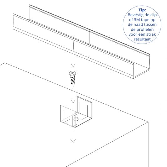 Led profiel 3 meter opbouw breed hoog 20 mm