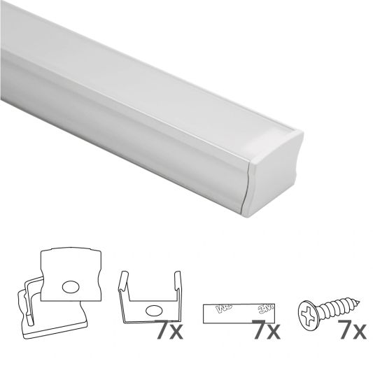 Led profiel 3 meter opbouw breed hoog 20 mm