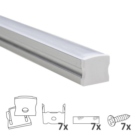 Led profiel 3 meter opbouw hoog 15 mm slim line
