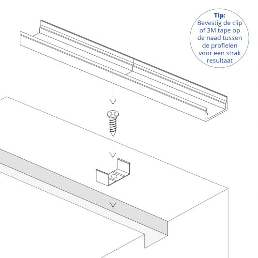 Led profiel 3 meter opbouw laag 8 mm slim line