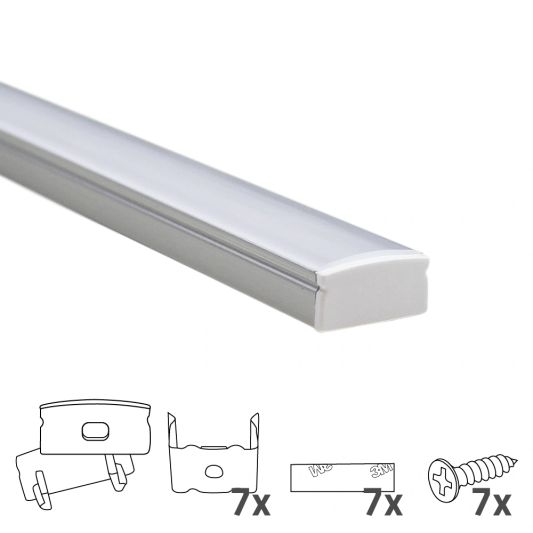 Led profiel 3 meter opbouw laag 8 mm slim line