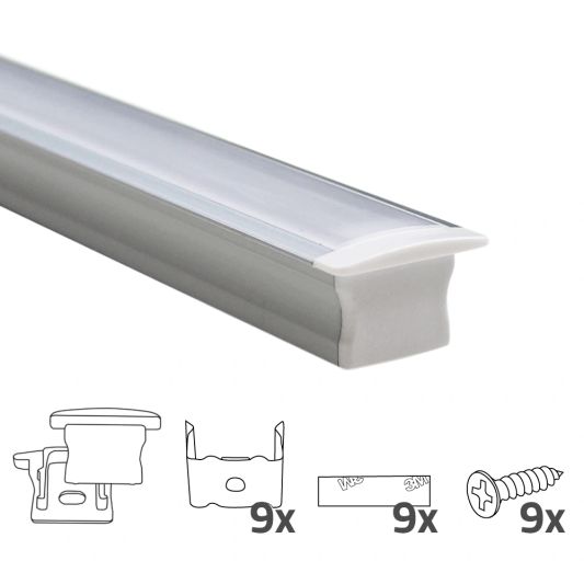 Led profiel 4 meter inbouw hoog 15 mm slim line