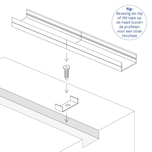 Led profiel 4 meter opbouw breed laag 10 mm