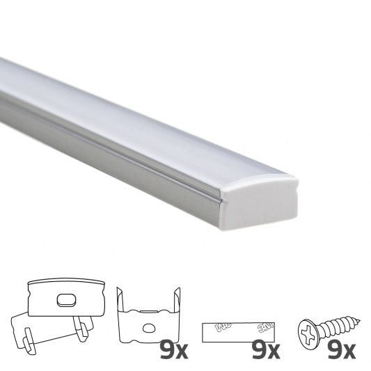 Led profiel 4 meter opbouw laag 8 mm slim line