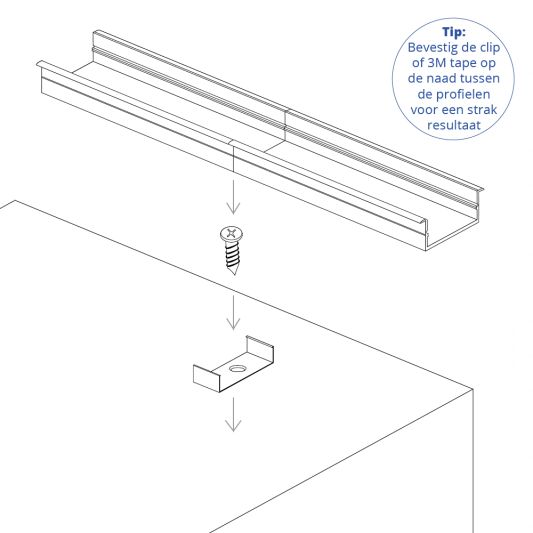 Led profiel breed inbouw laag 10mm 1 meter