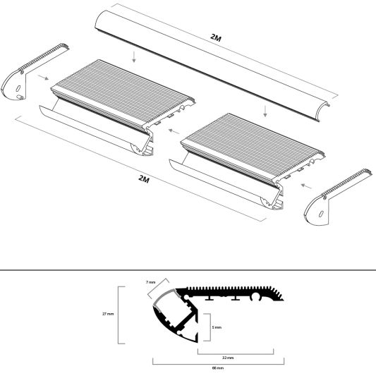 Led profiel traprand 2 meter