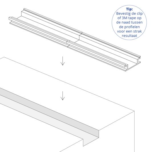 Led profiel voor vloer 2 meter inbouw 8 mm