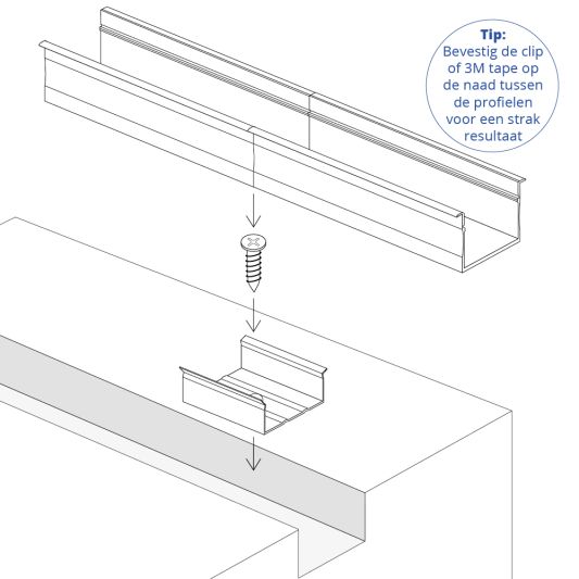 Led strip profiel breed inbouw hoog 1 meter