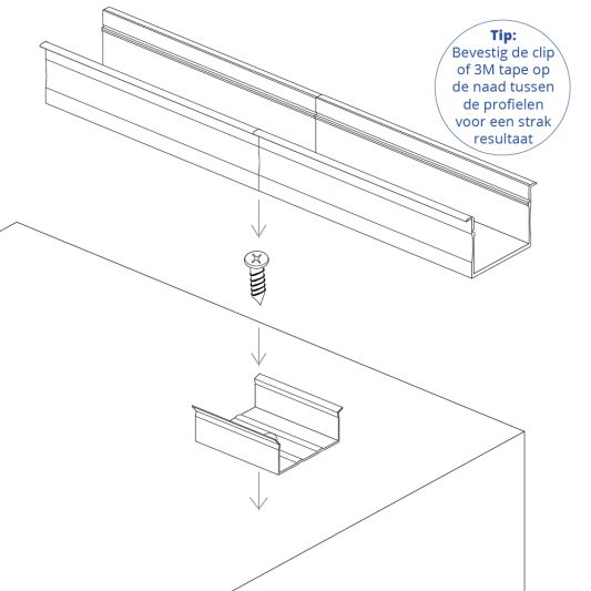 Led strip profiel breed inbouw hoog 2 meter