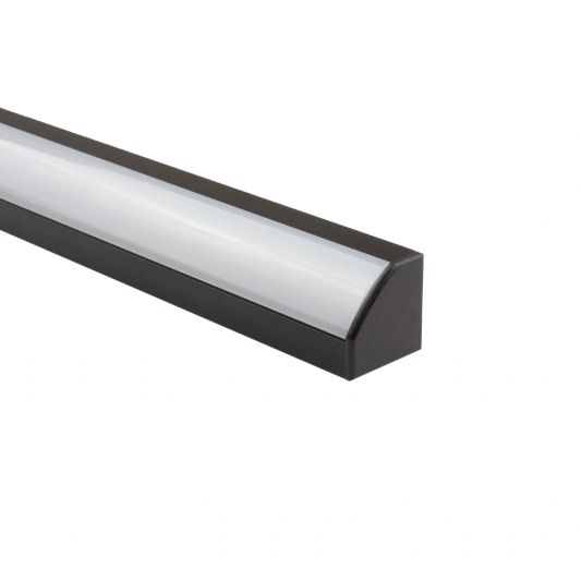 Ledstrip hoekprofiel zwart - Slim line - compleet inclusief afdekkap 1 meter
