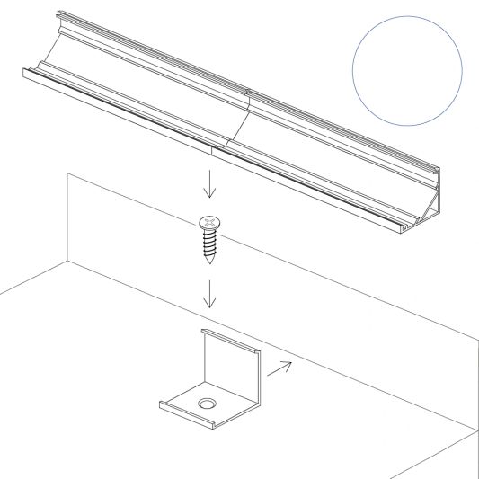 Ledstrip profiel hoek in wit - Slim line - compleet inclusief afdekkap 1 meter