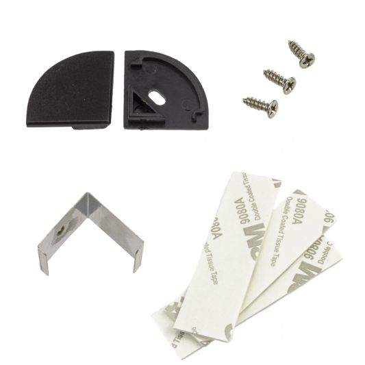 Ledstrip profiel hoek in zwart - Slim line - compleet inclusief afdekkap 3 meter