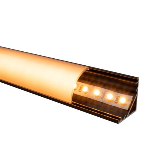 Ledstrip profiel hoek in zwart - Slim line - compleet inclusief afdekkap 3 meter