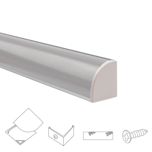 Ledstrip profiel hoek Slim line - compleet met afdekkap 4 meter