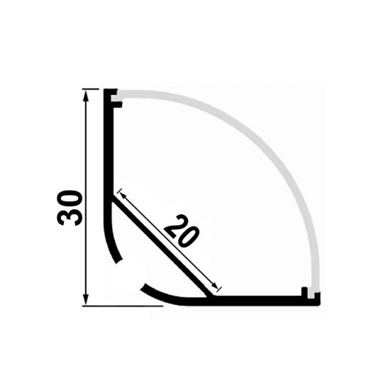 Los ledstrip hoekprofiel 1 meter 30 mm