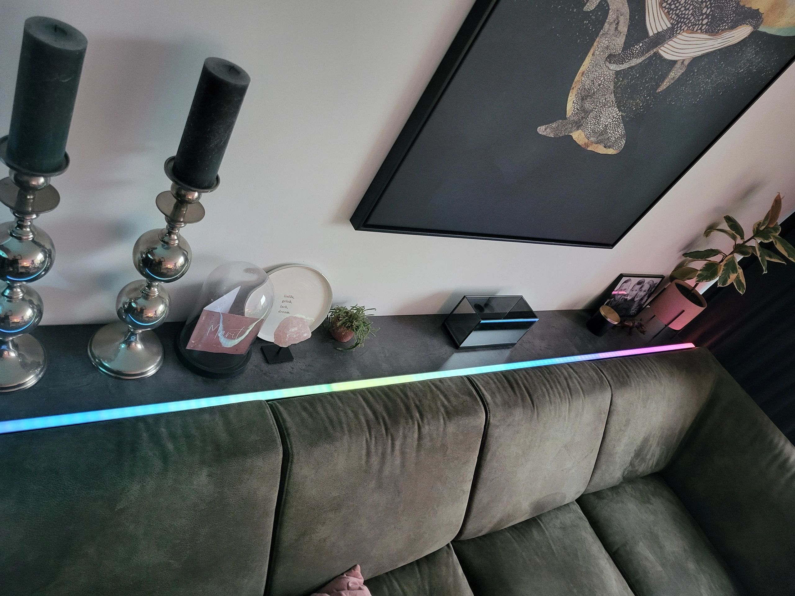 3 meter ledstrip profiel Basic Line zwart opbouw - breed en hoog - compleet met afdekkap